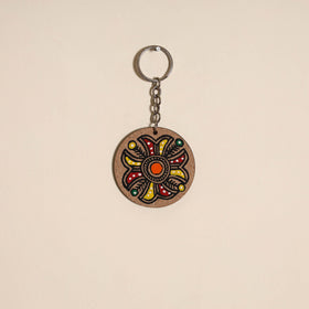 Madhubani handpainted wooden keychain 42 - handcrafted