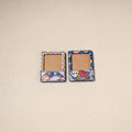 Madhubani handpainted wooden photo frame fridge magnet (set