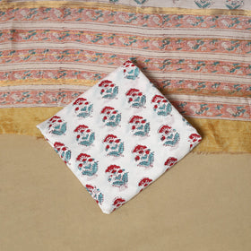 Multicolor - maheshwari silk sanganeri hand 3pc unstitched