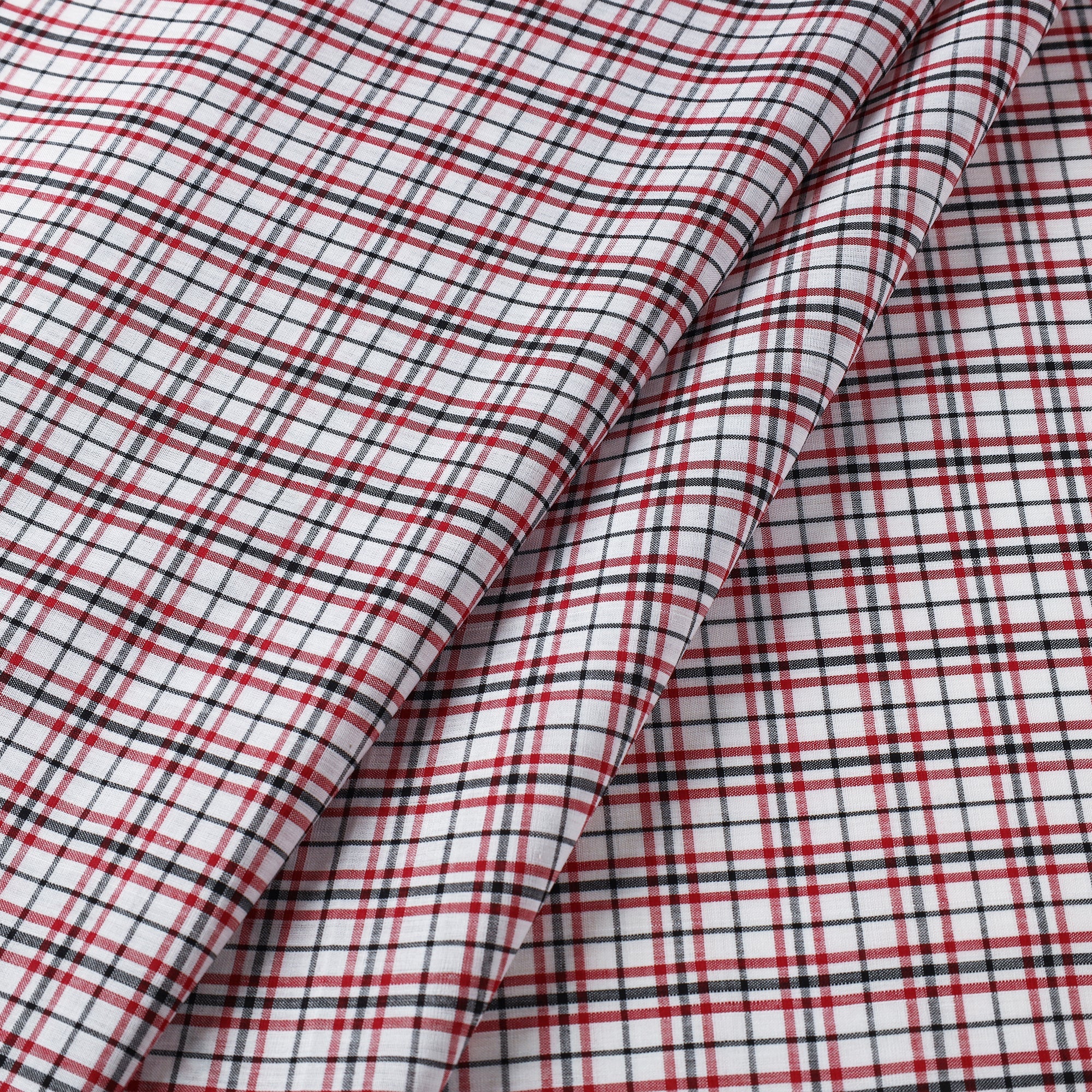 Multicolor Mangalagiri Handloom Checks Cotton Fabric 