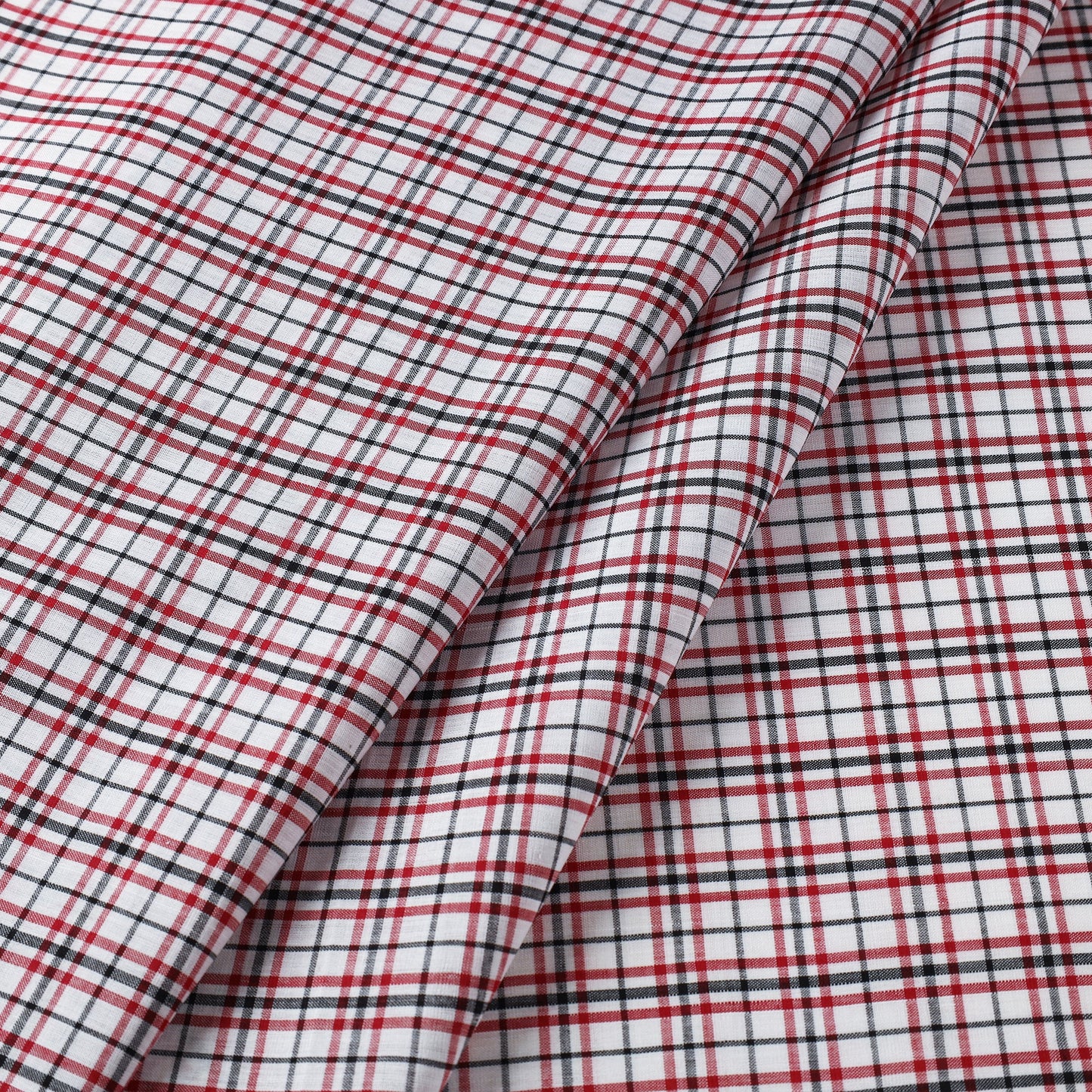 Multicolor Mangalagiri Handloom Checks Cotton Fabric 
