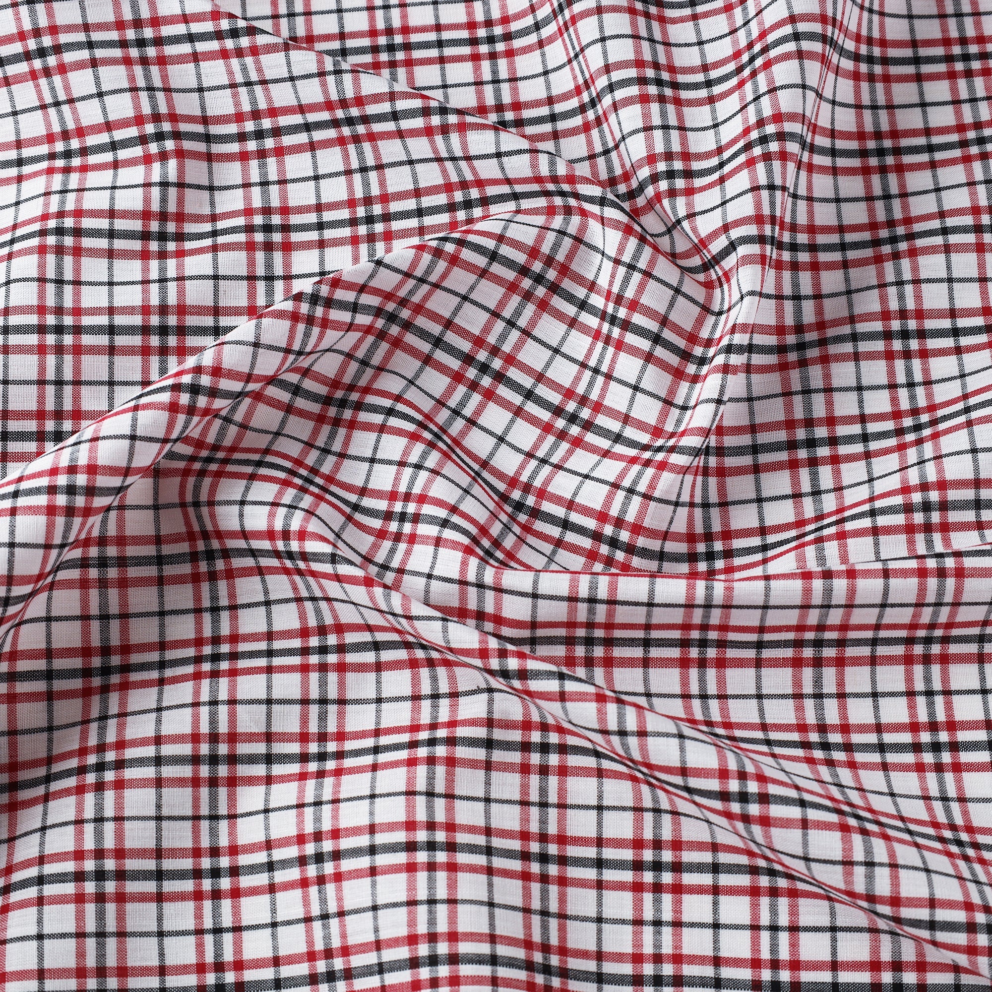 Multicolor Mangalagiri Handloom Checks Cotton Fabric 