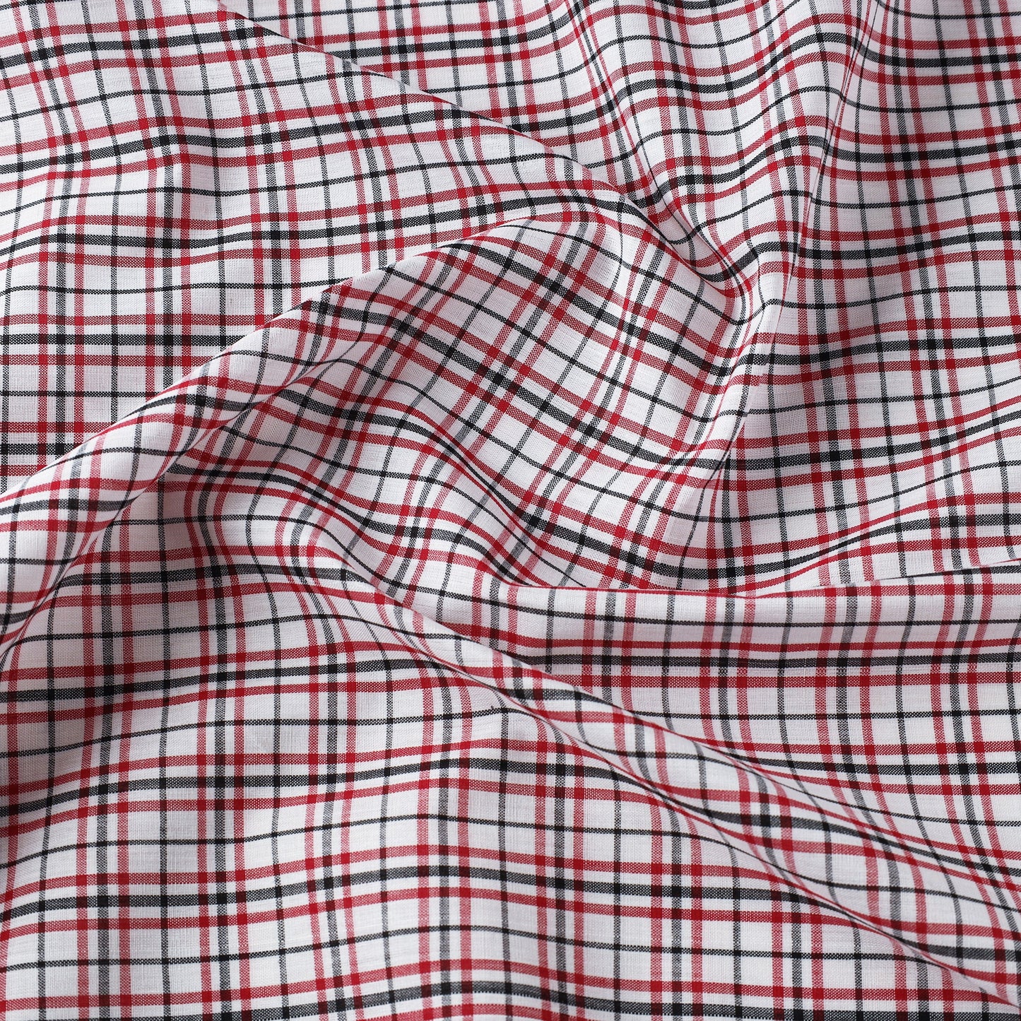 Multicolor Mangalagiri Handloom Checks Cotton Fabric 