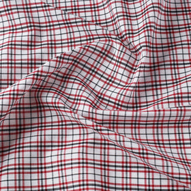 Multicolor Mangalagiri Handloom Checks Cotton Fabric 