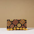 Multicolor Marudhara Ajrakh Printed Clutch Wallet With Tassels