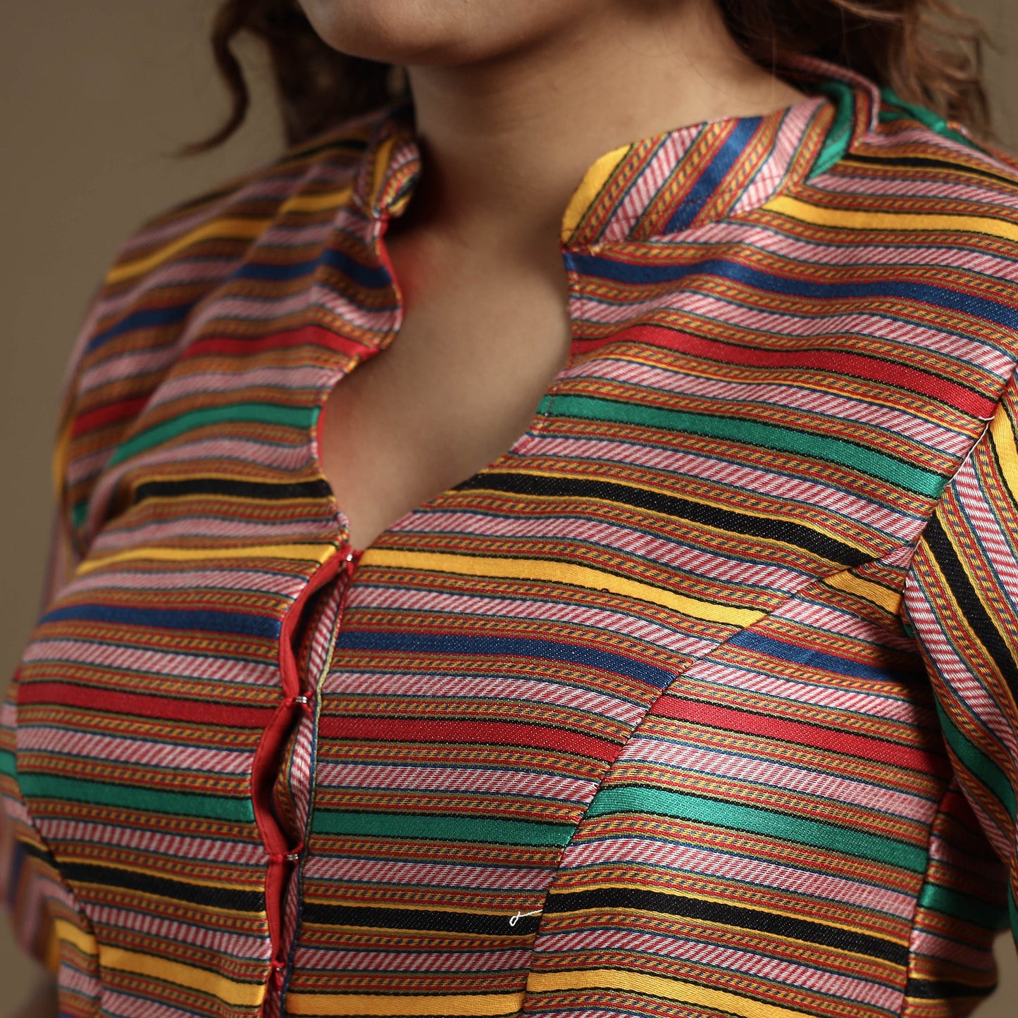 Buy Mashru Weave Pure Handloom Silk Stitched Blouse Online at iTokri.com