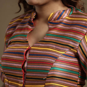 Buy Mashru Weave Pure Handloom Silk Stitched Blouse Online at iTokri.com
