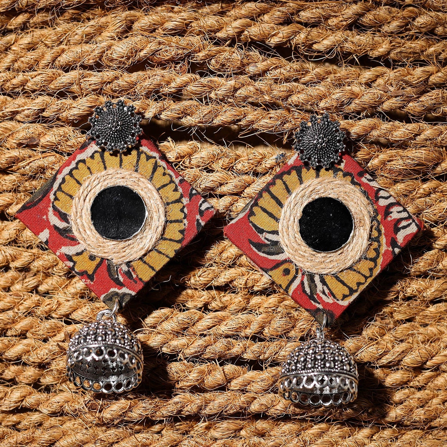 Multicolor - mayra handcrafted gs fabart jhumki earrings