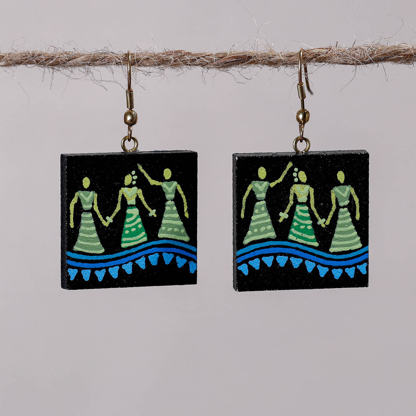 Miniature Handpainted Wooden Earrings 