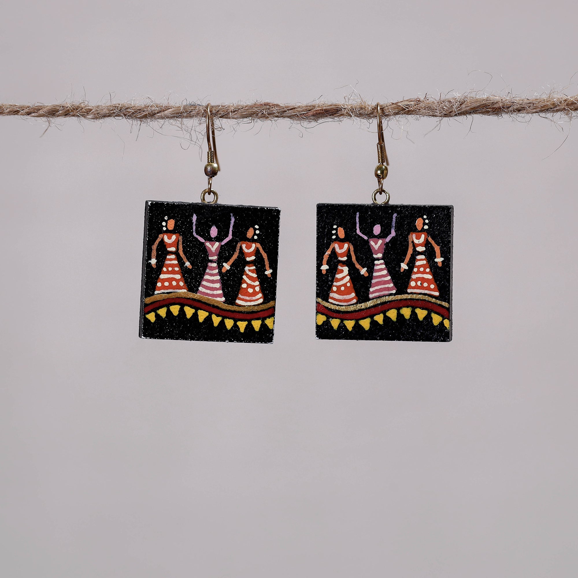  Miniature Handpainted Wooden Earrings Online at iTokri.com