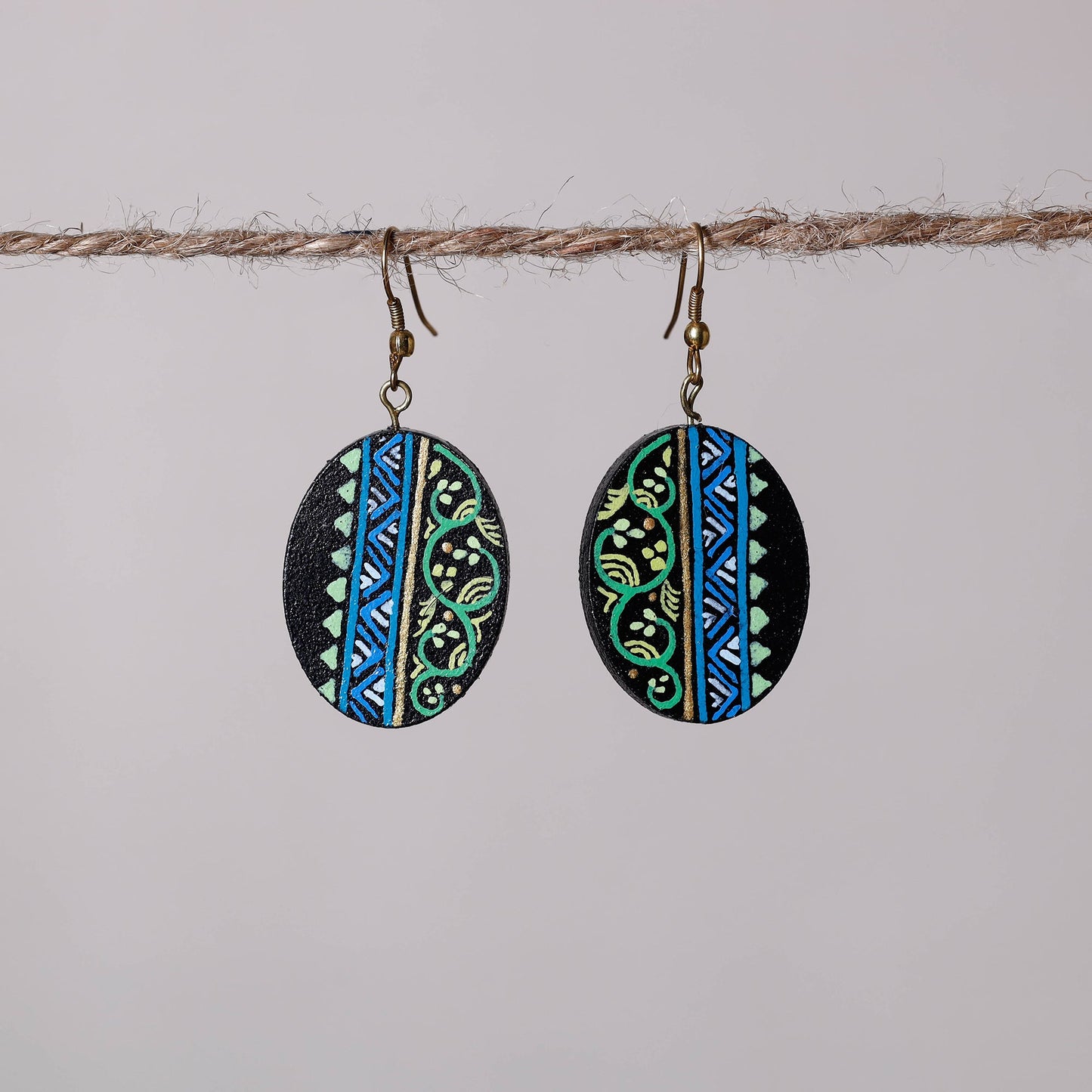 Buy Miniature Handpainted Wooden Earrings Online at iTokri.com