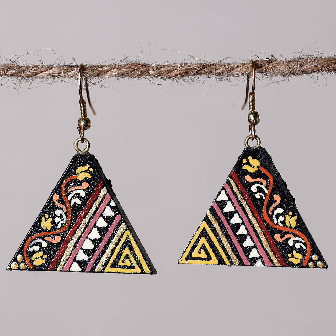 Buy Miniature Handpainted Wooden Earrings Online at iTokri.com