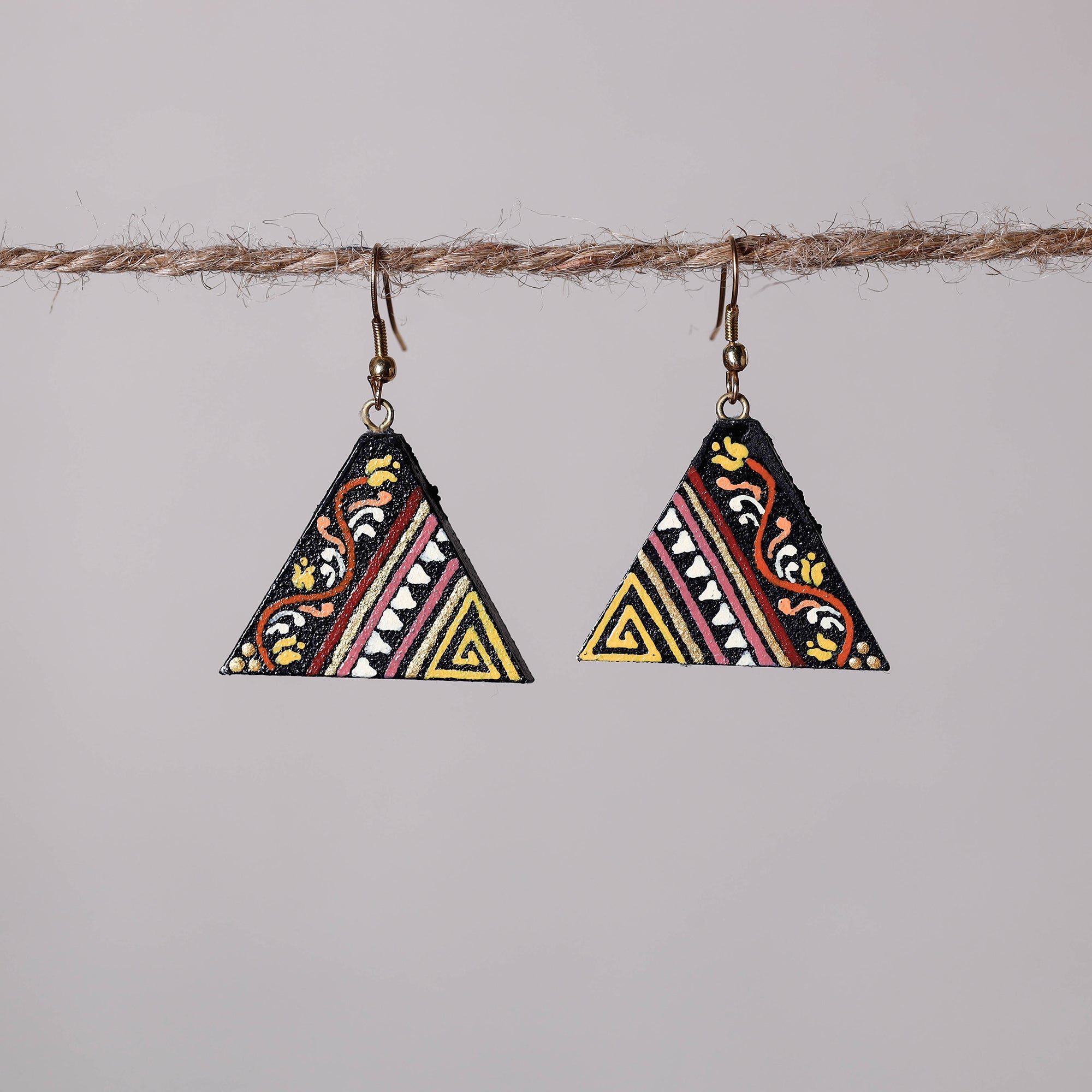 Buy Miniature Handpainted Wooden Earrings Online at iTokri.com