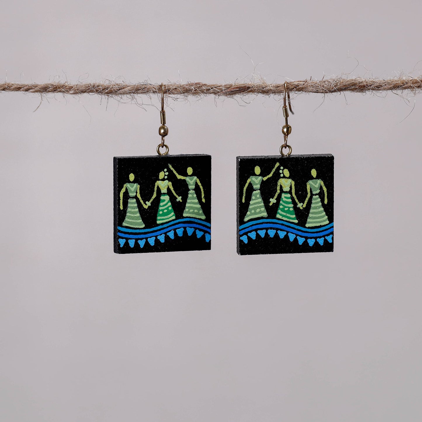  Miniature Handpainted Wooden Earrings 