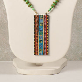  Miniature Hand-painted Wooden Necklace With Beads 