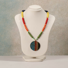 Miniature Handpainted Wooden Necklace With Beads
