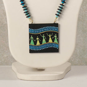 Miniature Handpainted Wooden Necklace With Beads