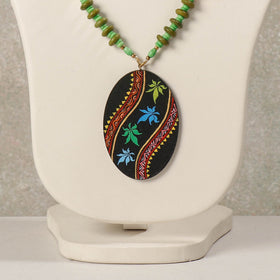  Miniature Hand-painted Wooden Necklace With Beads 