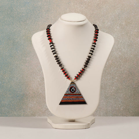 Miniature Handpainted Wooden Necklace With Beads
