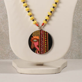 Miniature Handpainted Wooden Necklace With Beads