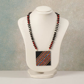 Miniature Handpainted Wooden Necklace With Beads
