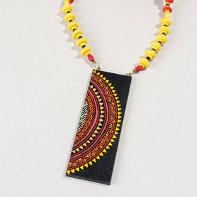  Miniature Handpainted Wooden Necklace With Beads 