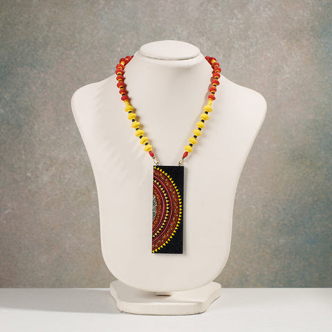  Miniature Handpainted Wooden Necklace With Beads 