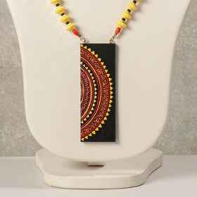  Miniature Hand-painted Wooden Necklace With Beads 