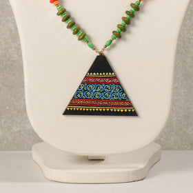  Miniature Hand-painted Wooden Necklace With Beads 