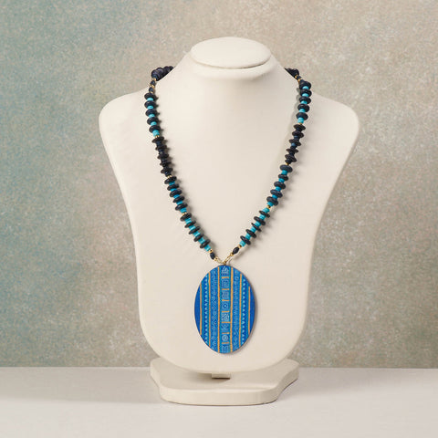  Miniature Hand-painted Wooden Necklace With Beads 