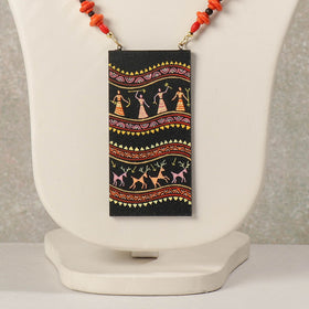  Miniature Hand-painted Wooden Necklace With Beads 