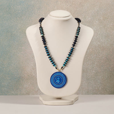  Miniature Hand-painted Wooden Necklace With Beads 