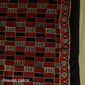  Multicolor Modal Silk Block Print Ajrakh Saree