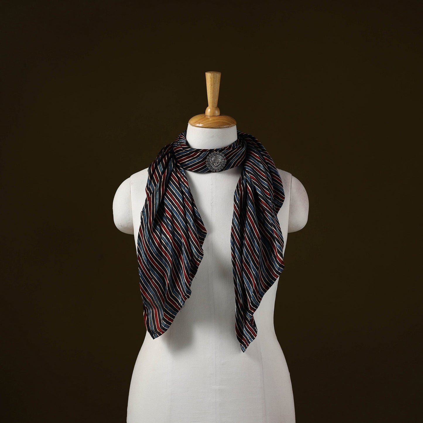 Modal silk pendant necklace scarf 49 - handcrafted