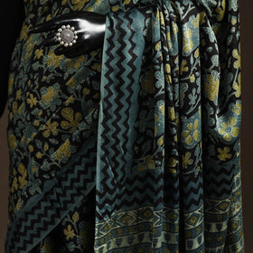 Modal silk hand bagru saree 18 - handcrafted