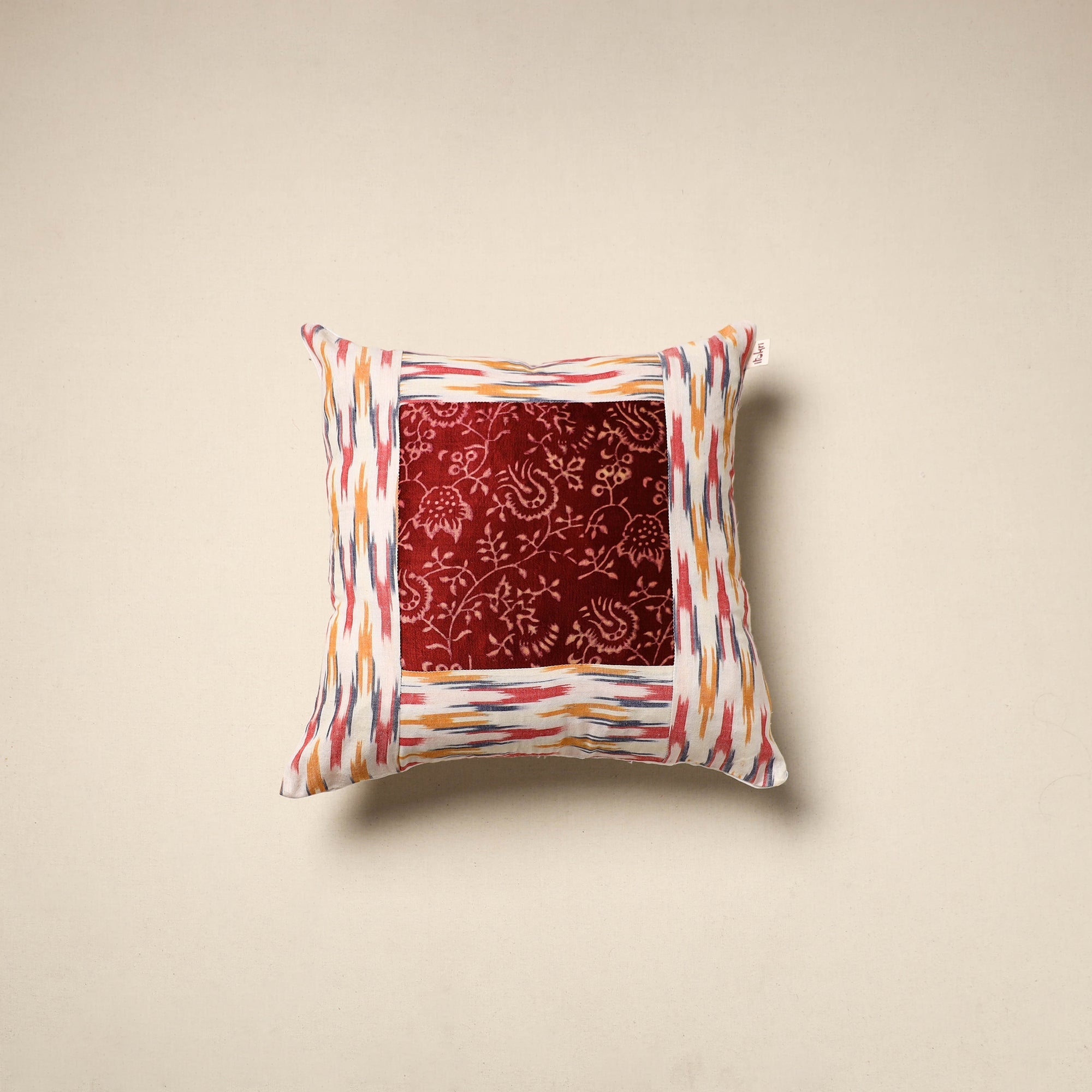 Modal silk patch pochampally ikat cushion cover 10