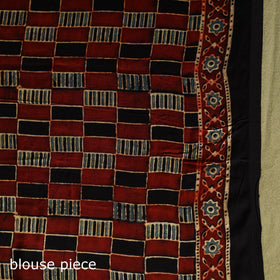  Multicolor Modal Silk Block Print Ajrakh Saree