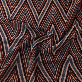 Multicolor Block Print Mul Cotton Natural Dyed Ajrakh Fabric