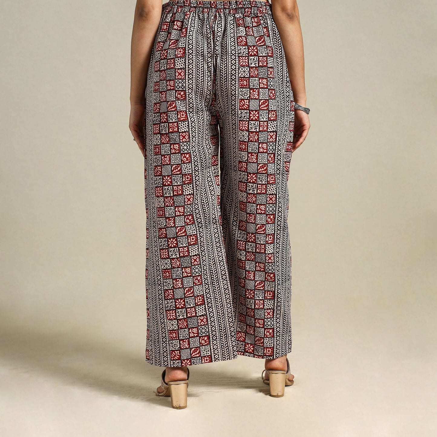 Multicolour Bagh Block Print Natural Dyed Cotton Palazzo