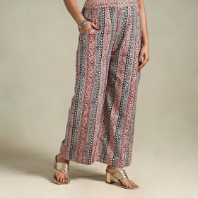 Maroon Bagh Block Print Natural Dyed Cotton Palazzo