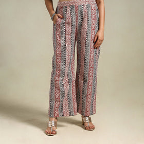 Maroon Bagh Block Print Natural Dyed Cotton Palazzo