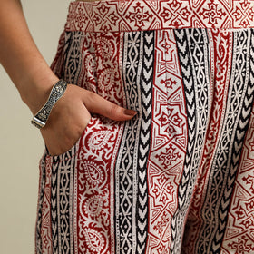 Maroon Bagh Block Print Natural Dyed Cotton Palazzo
