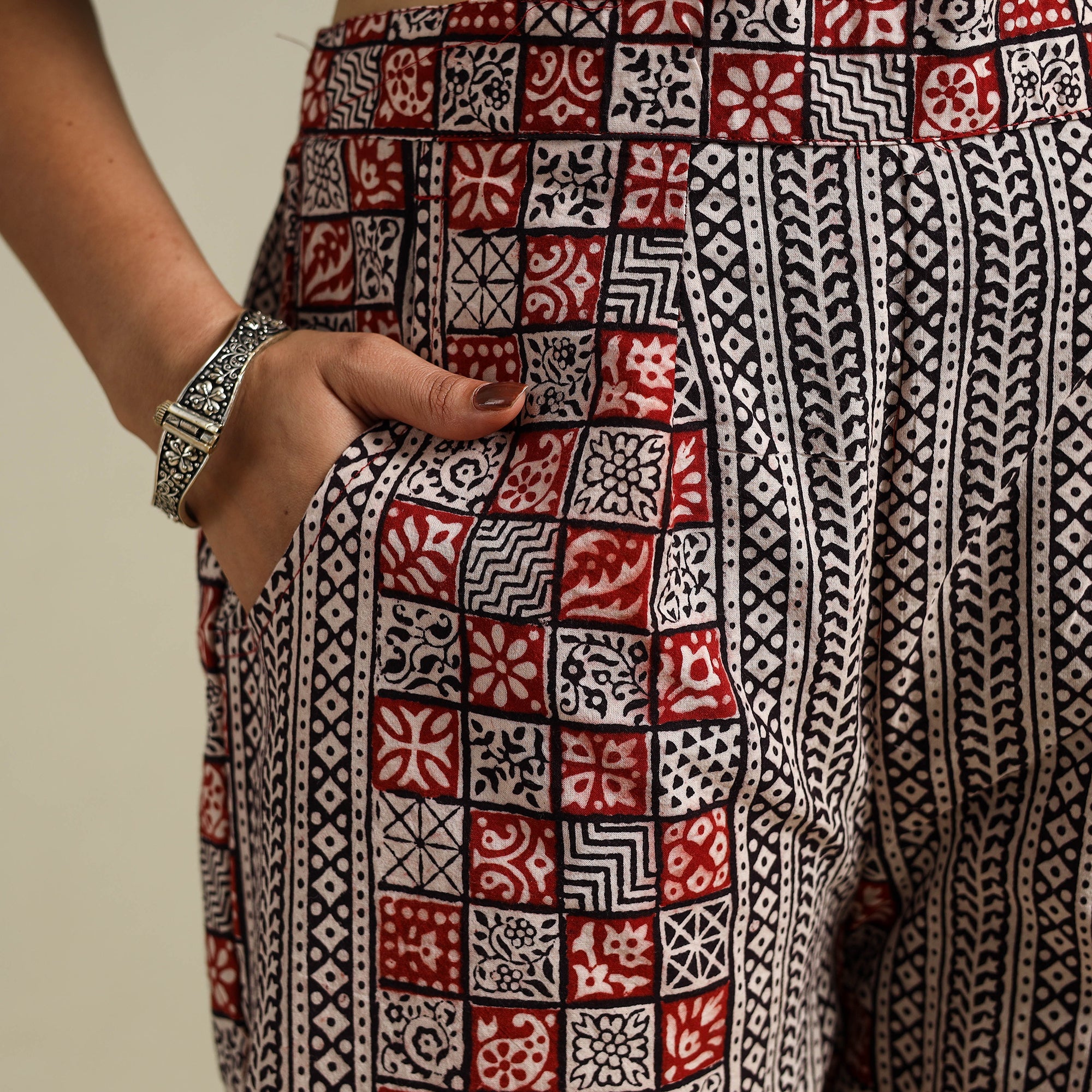 Multicolour Bagh Block Print Natural Dyed Cotton Palazzo