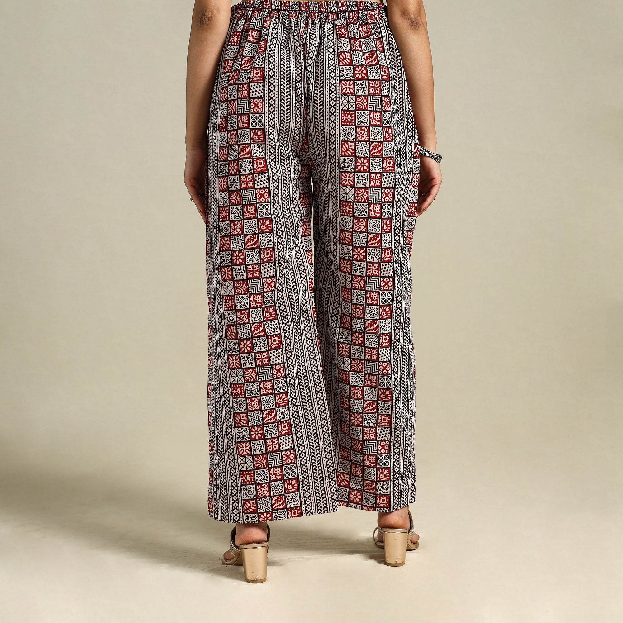 Multicolour Bagh Block Print Natural Dyed Cotton Palazzo