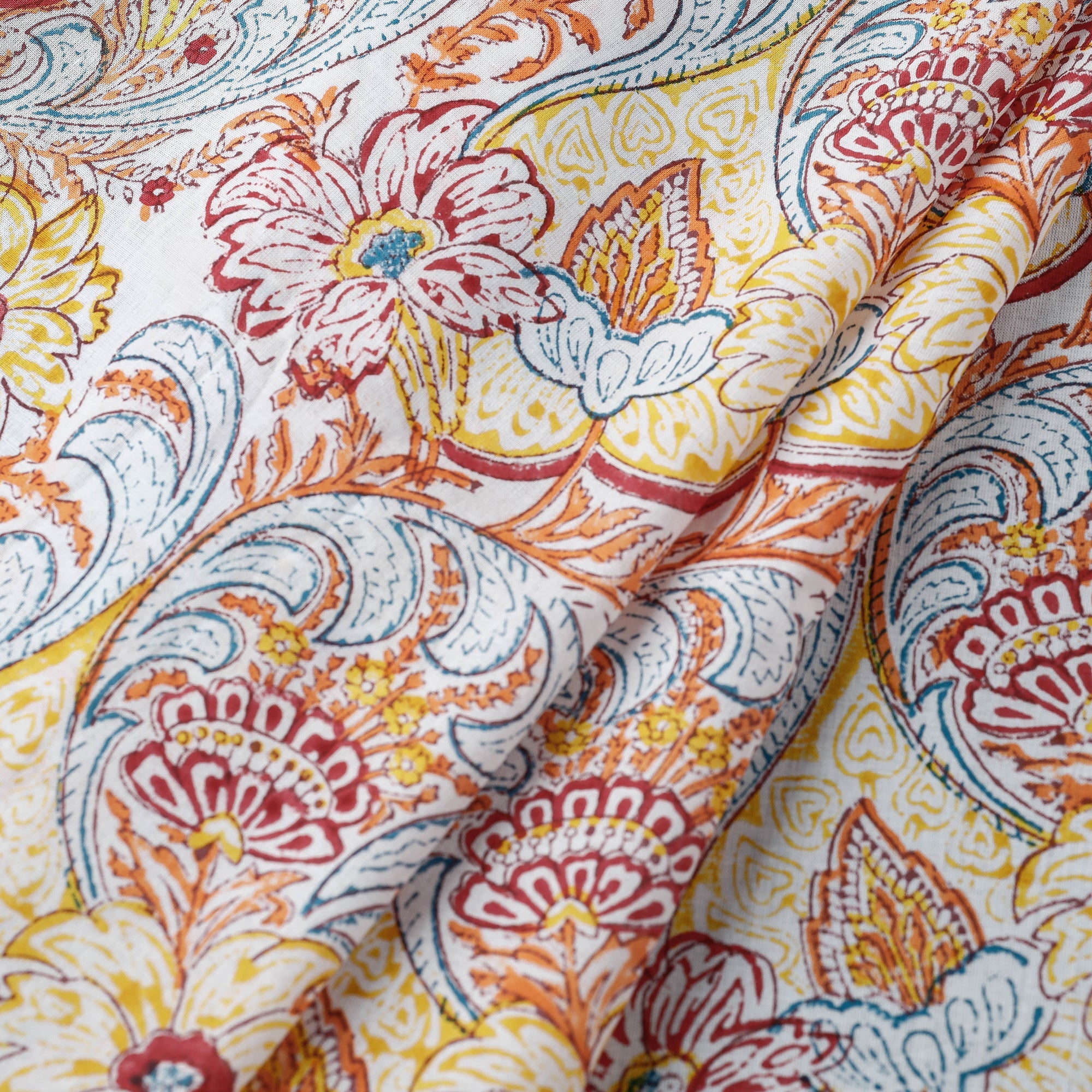 Multicolor - multicolour flower garden sanganeri block