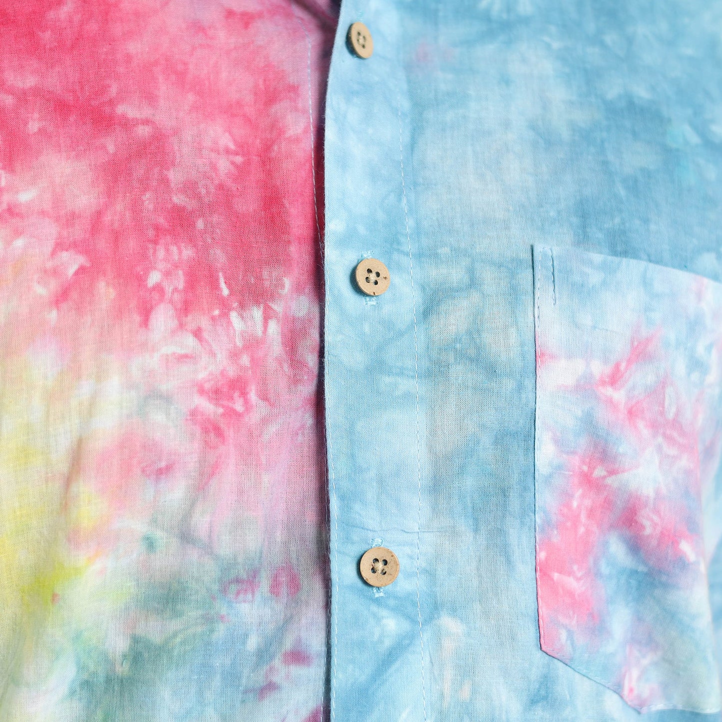 Multicolour Full Sleeve Tie & Dye Cotton Men Shibori Shirt