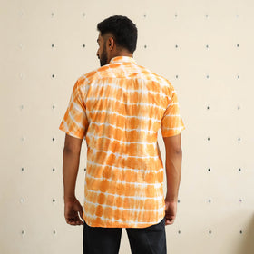 Multicolour Half Sleeve Tie & Dye Cotton Men Shibori Shirt