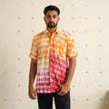 Multicolour Half Sleeve Tie & Dye Cotton Men Shibori Shirt