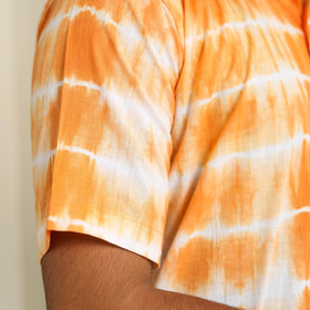 Multicolour Half Sleeve Tie & Dye Cotton Men Shibori Shirt