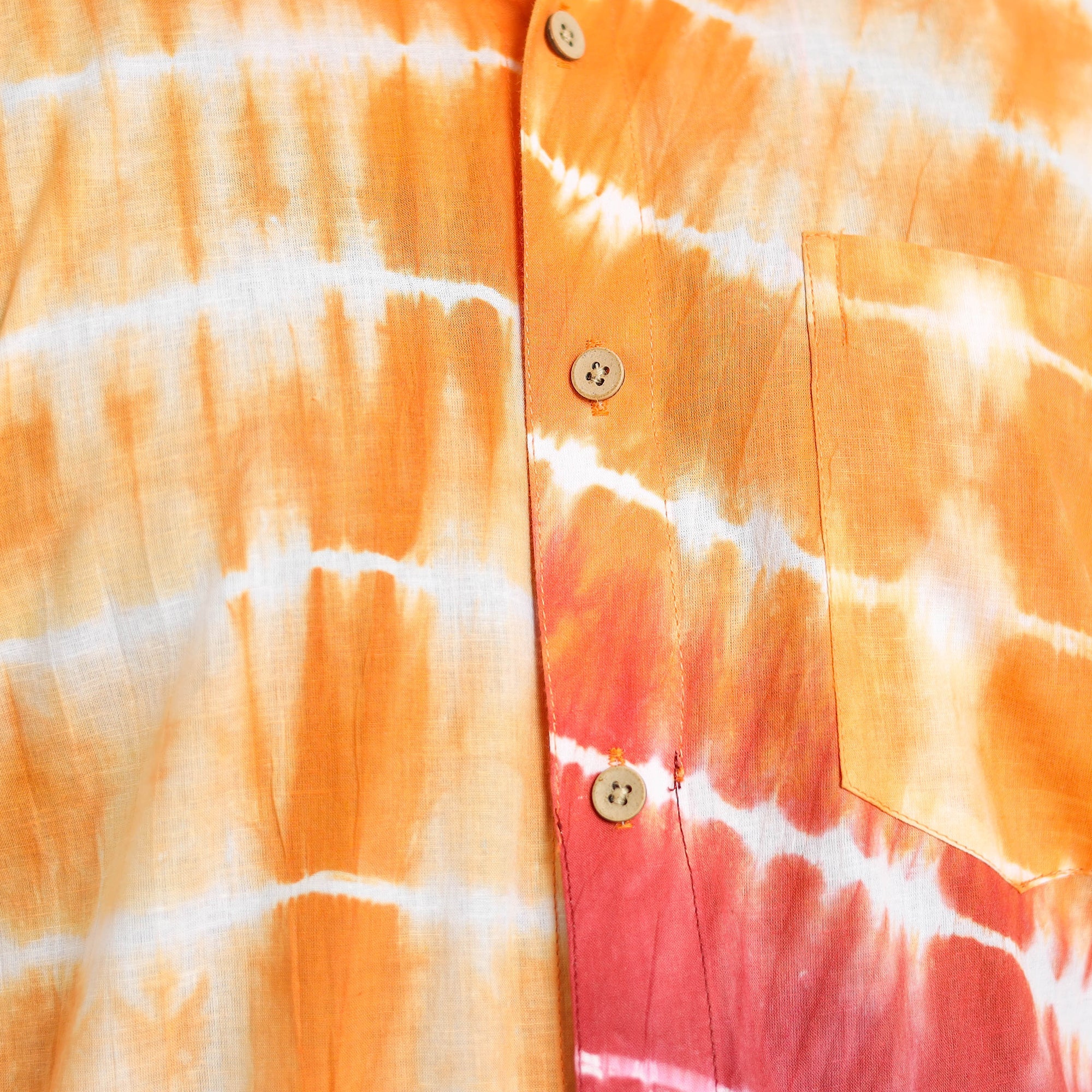 Multicolour Half Sleeve Tie & Dye Cotton Men Shibori Shirt
